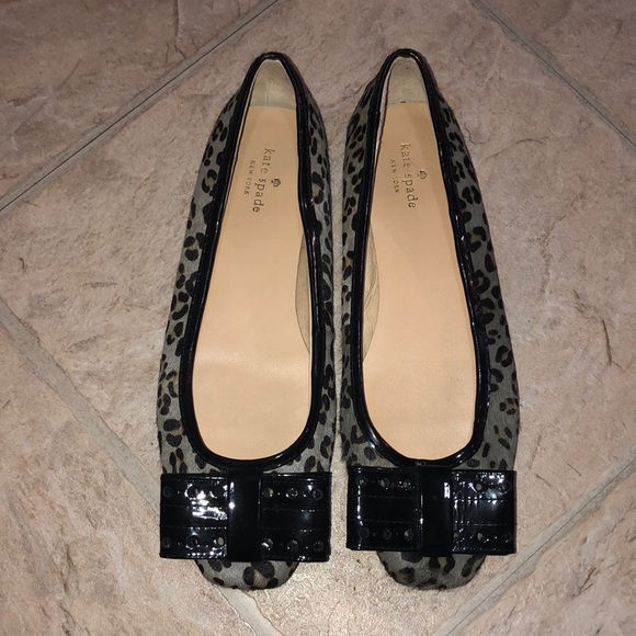 kate spade Shoes - KATE Spade Cheetah Leopard Gray Flats Size 6